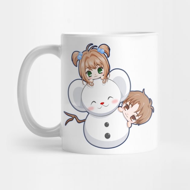 Chibi Sakura Syaoran Snowman by LoShimizu